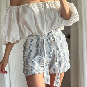 Lauren Ralph Lauren White and Blue Striped Garment